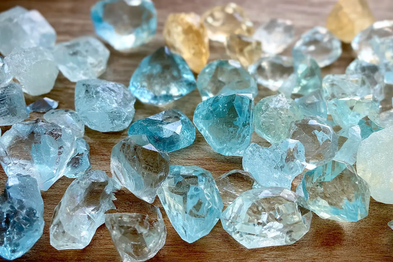 Éclats de pierres précieuses colorées
